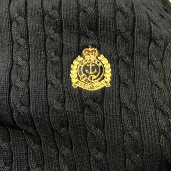 Lauren Ralph Lauren Sweater 1x Crest Dark blue 1/4 Zip Up Embroidered Logo LRL - Picture 3 of 6